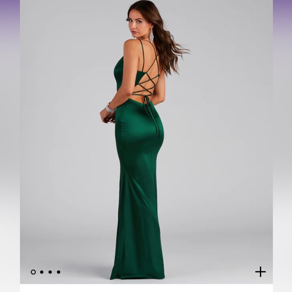 Windsor Green satin maxi